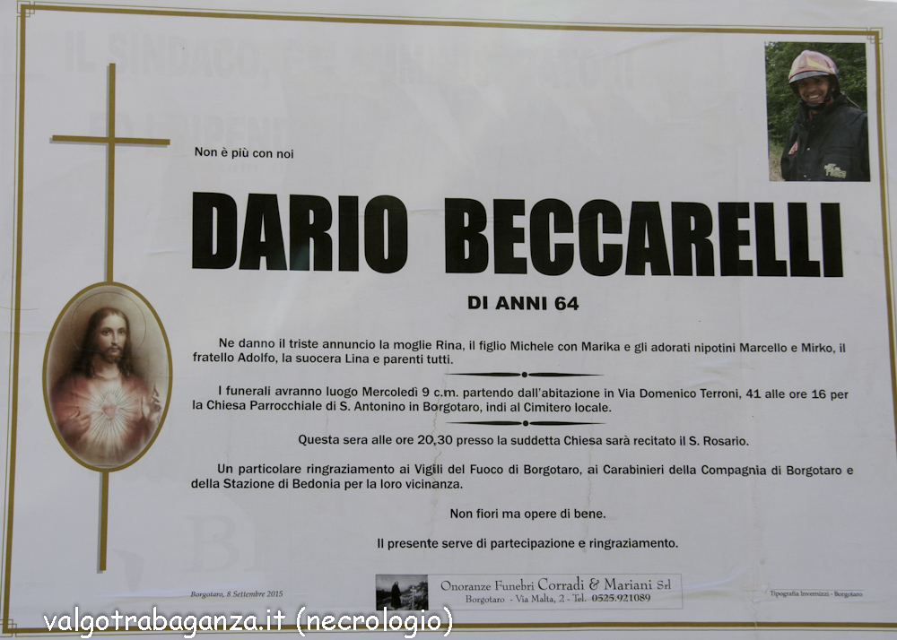 necrologio Dario Beccarelli