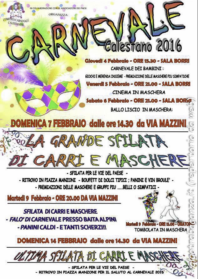 Locandina Carnevale 2016 Calestano